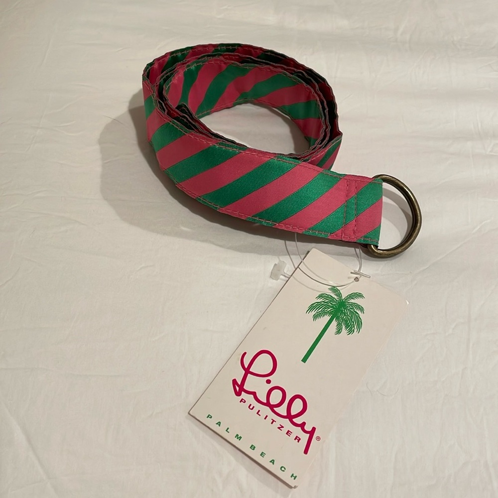 NWT Vintage white label diagonal stripe Lilly Pulitzer belt sz Large